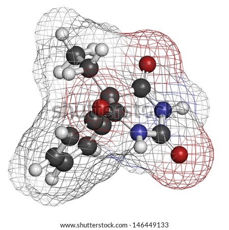 Phenobarbital barbiturate anticonvulsant (epilepsy drug), chemical structure. Atoms are represented as spheres with conventional color coding: hydrogen (white), carbon (grey), oxygen (red), etc