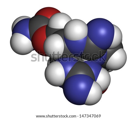 Saxitoxin (STX) paralytic shellfi�sh toxin (PST), chemical structure. Atoms are represented as spheres with conventional color coding: hydrogen (white), carbon (grey), oxygen (red), nitrogen (blue).