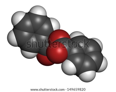 Benzoyl peroxide acne treatment drug, chemical structure. Also used to dye hair and whiten teeth (bleaching). Atoms are represented as spheres with conventional color coding: hydrogen (white), etc
