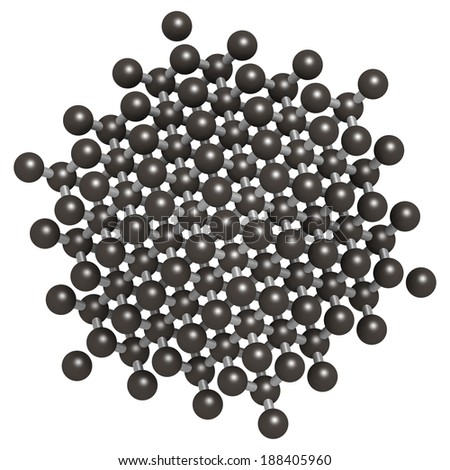 Pure silicon (Si, silicium), crystal structure. Main building material of computer chips. Atoms are represented as spheres.