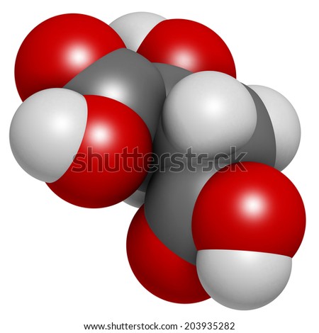 Malic acid organic dicarboxylic acid molecule. Naturally present in all living organisms, and used as food additive.