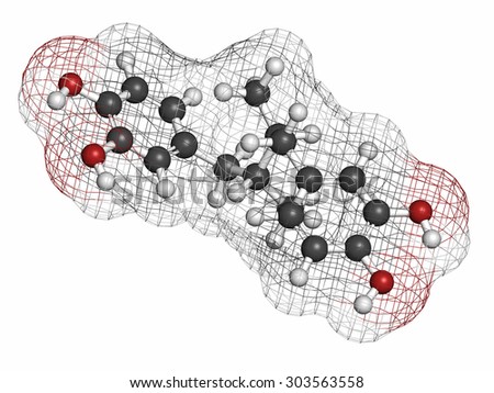 Masoprocol skin cancer (actinic keratosis) drug molecule. Atoms are represented as spheres with conventional color coding: hydrogen (white), carbon (grey), oxygen (red).