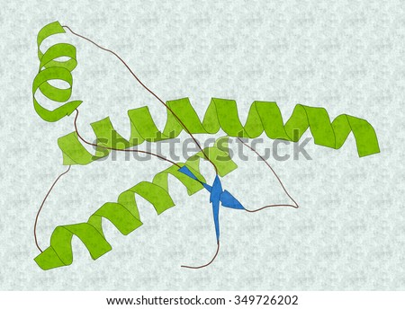 Human prion protein (hPrP), chemical structure. Associated with neurodegenerative diseases, including kuru, BSE and Creutzfeldt-Jakob. Cartoon representation with secondary structure coloring