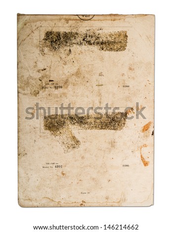 Grunge empty old document  isolated on white
