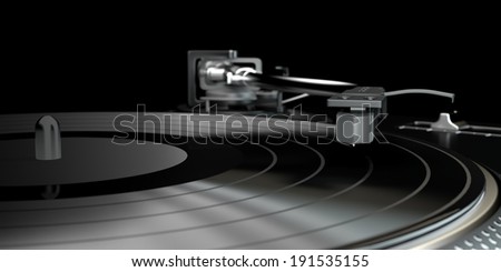 Turntable - dj\'s vinyl player with a vinyl disk on it