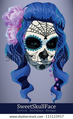 Sugar skull girl face day of the dead Sugar skull girl face day of the dead