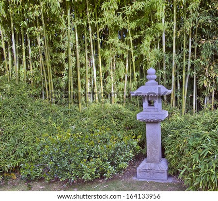 Stone lantern in the Japanese Garden, Fort Worth, Texas