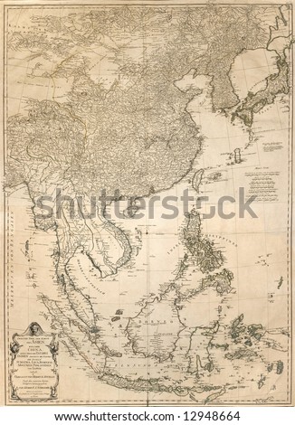 ancient map of east Asia from 1786