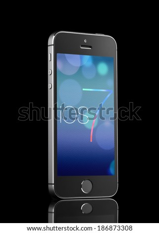 MOSCOW, RUSSIA - SEPTEMBER 30, 2013: Photo of a brand iPhone 5S. iPhone 5S is a smartphone developed by Apple Inc. It is part of the iPhone line.