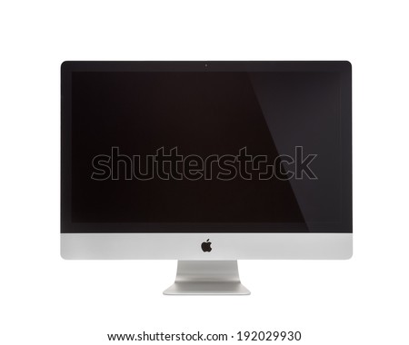 MOSCOW RUSSIA MAY 10 2014 Photo of new iMac 27 With OS X Mavericks iMac monoblock series of personal computers created by Apple Inc MOSCOW RUSSIA MAY 10 2014 Photo of new iMac 27 With OS X Mavericks iMac monoblock series of personal computers created by Apple Inc