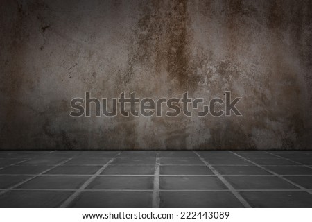 Old concrete wall and floor tiles.