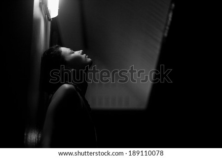 sensual woman at night