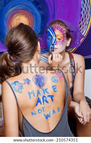 Make Art Not War body paint