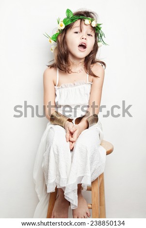 Portrait of a child of the Greek goddess