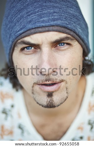 portrait of a man with blue eyes