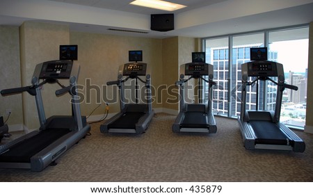 Treadmills in a exercise room