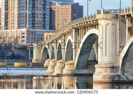 Central Avenue Bridge and St. Anthony Falls in Minneapolis