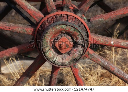 Discarded Wagon Wheel in the Great Plains