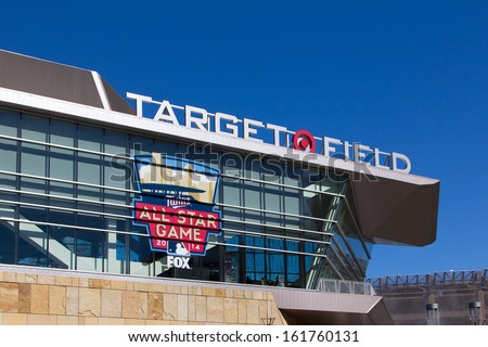 MINNEAPOLIS, MN/USA - September 29:  Exterior of Target Field, home of the Minnesota Twins Major League Baseball team.  Target Field is site of 2014 Major League All Star Game.  September 29, 2014.