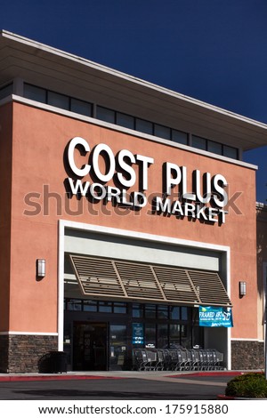 SEASIDE, CA/USA - FEBRUARY 5, 2014: Cost Plus World Market vertical image.  Cost Plus World Market is a import retail stores and a subsidiary of Bed Bath & Beyond.