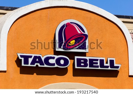 MORGAN HILL, CA/USA - MAY 11, 2014: Taco Bell Restaurant exterior. Taco Bell is an American chain of fast-food restaurants and serve a variety of Tex-Mex foods.