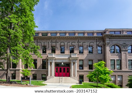 MADISON, WI/USA - JUNE 26, 2014: Eduction Building on the campus of the University of Wisconsin-Madison. The University of Wisconsin is a Big Ten University in the United States.