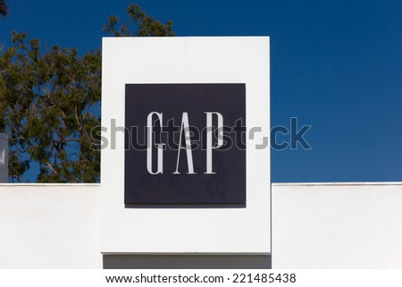 SANTA MONICA, CA/USA - OCTOBER 4, 2014:  Gap store exterior and sign. The Gap, Inc. is an American multinational clothing and accessories retailer.