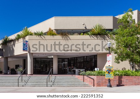 LOS ANGELES, CA/USA - OCTOBER 4, 2014: John Wooden Center on the campus of UCLA. UCLA is a public research university located in the Westwood neighborhood of Los Angeles, California, United States.