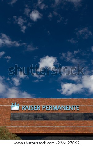 PASADENA, CA/USA - OCTOBER 25, 2014:  Kaiser Permanente medical care facility. Kaiser Permanente is an integrated managed care consortium, based in Oakland, California.