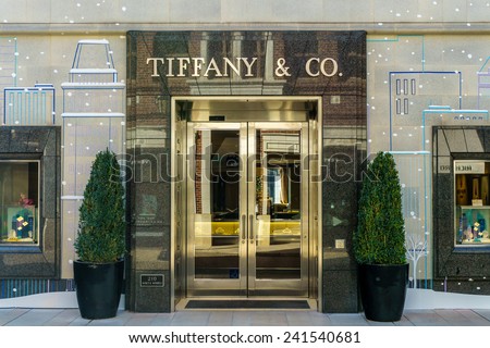 BEVERLY HILLS, CA/USA - JANUARY 3, 2015: Tiffany & Company store exterior. Tiffany\'s is an American multinational luxury jewelry and specialty retailer.