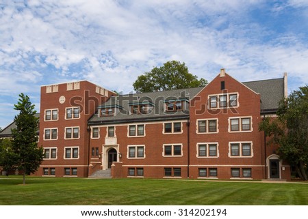 GRINNELL, IA/USA - AUGUST 8, 2015: Younker Hall on the campus of Grinnell College.