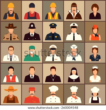 vector icon workers, profession people, cartoon vector illustration