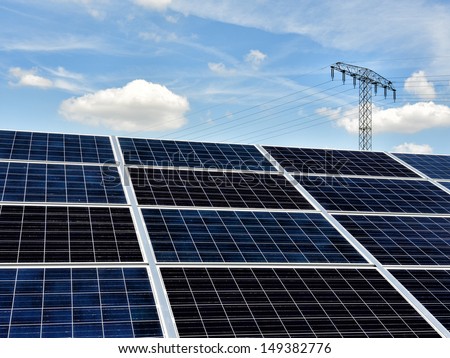 Photovoltaic installation, solar cells generate green electricity through solar energy