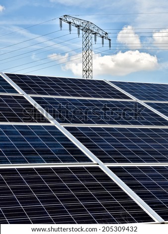 Photovoltaic installation, solar cells generate green electricity through solar energy