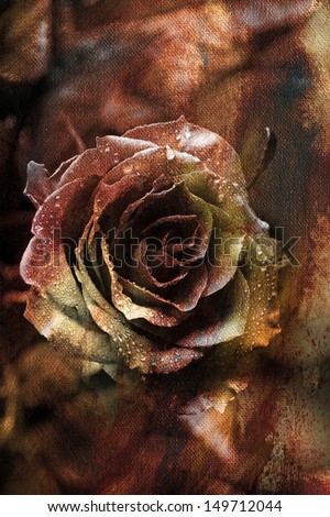 Vintage styled rose. art