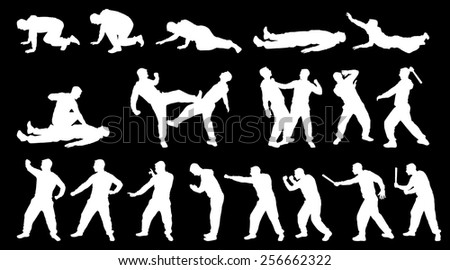 SILHOUETTE COMBAT MAN AND MARTIAL ARTS WHITE