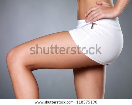 Closeup shot of a  female thigh