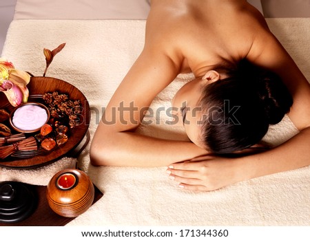 Recreation therapy for woman after massage in spa salon. Beauty treatment concept.