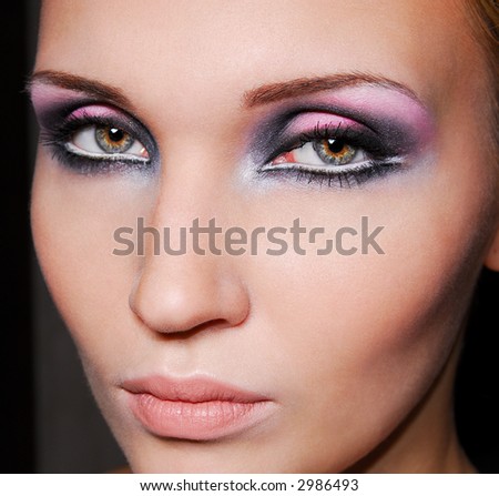 black eyes makeup. blue green eyes makeup. enough