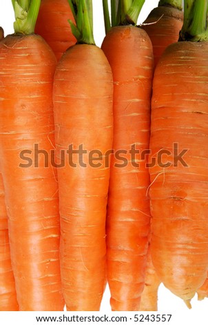 Heap of  carrots isolated on the white background