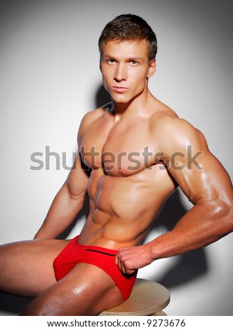 stock photo Strong and Excellence male naked body Save to a lightbox 