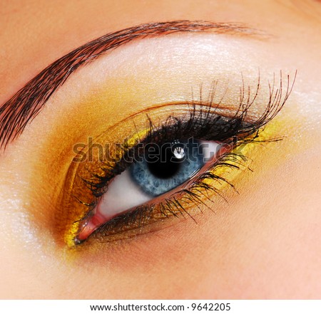 bright yellow eyeshadow.