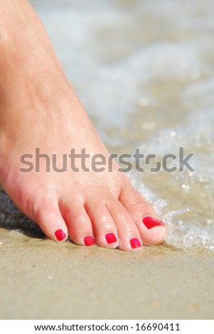 Body care.  Woman foot  in the  water. Health Spa.