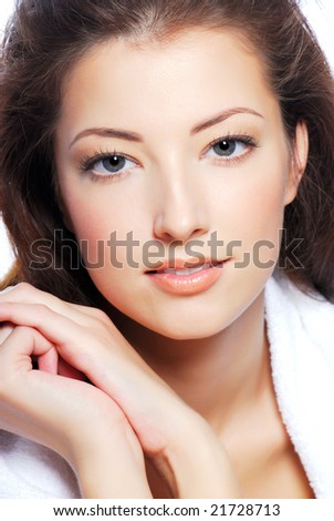portrait woman face. of cute young woman face