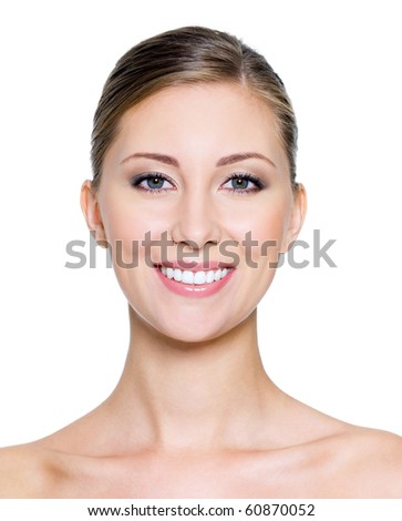 Smiling face of a beautiful woman with health whitest teeth