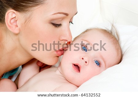happy mother. of young happy mother with