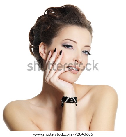Lifestyle - Pagina 4 Stock-photo-beautiful-sexy-young-woman-with-black-manicure-and-stylish-hairstyle-posing-on-white-background-72843685