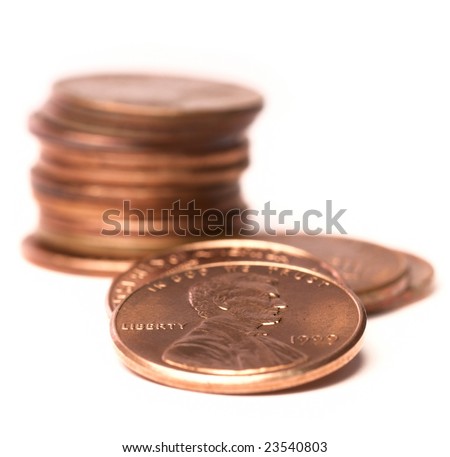 stack of US pennies