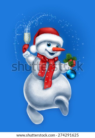 Happy Snowman Greeting Card Design