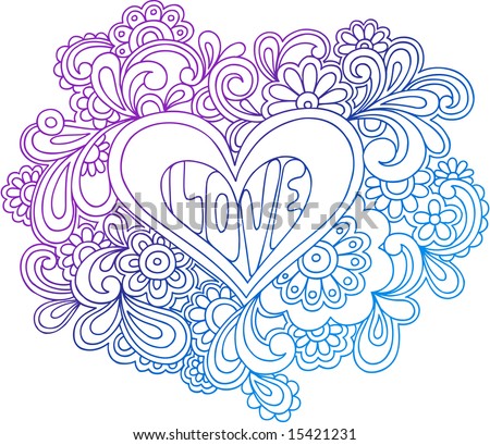 Sparrow outline hip tattoo. stock vector : Psychedelic Heart Outline Vector 